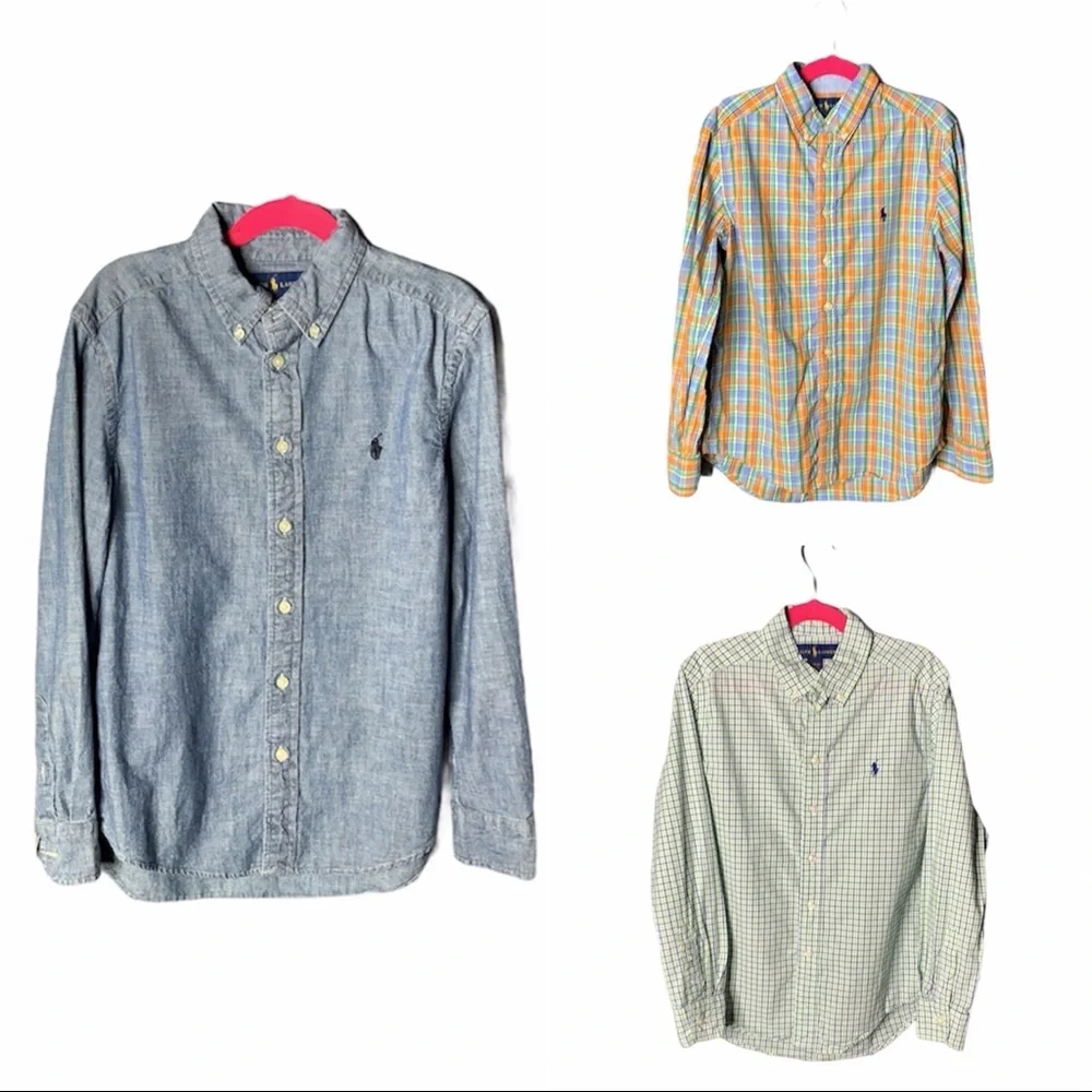 3 Ralph Lauren Boys‎ button down plaid shirts